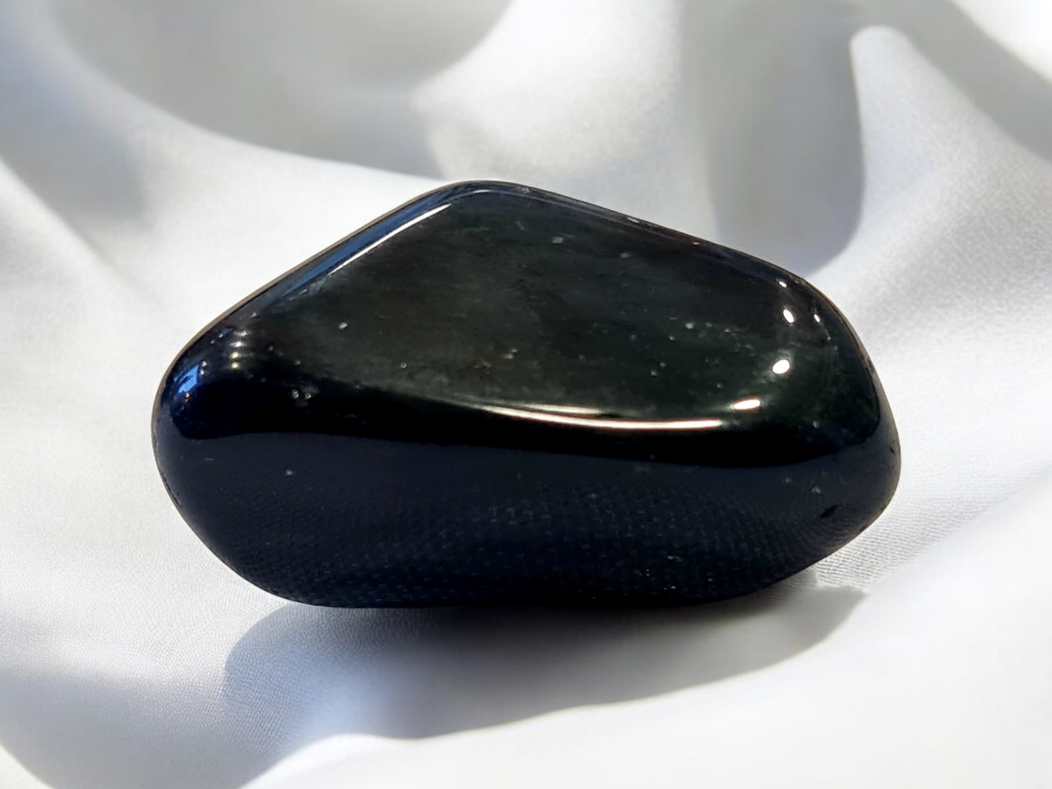 Pendentif Obsidienne Noire Pierre Roulée - Collier Pierre Naturelle France Minéraux