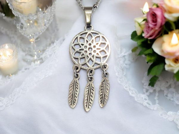 collier attrape rêve acier inoxydable