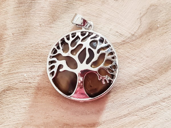 pendentif oeil de tigre et arbre de vie